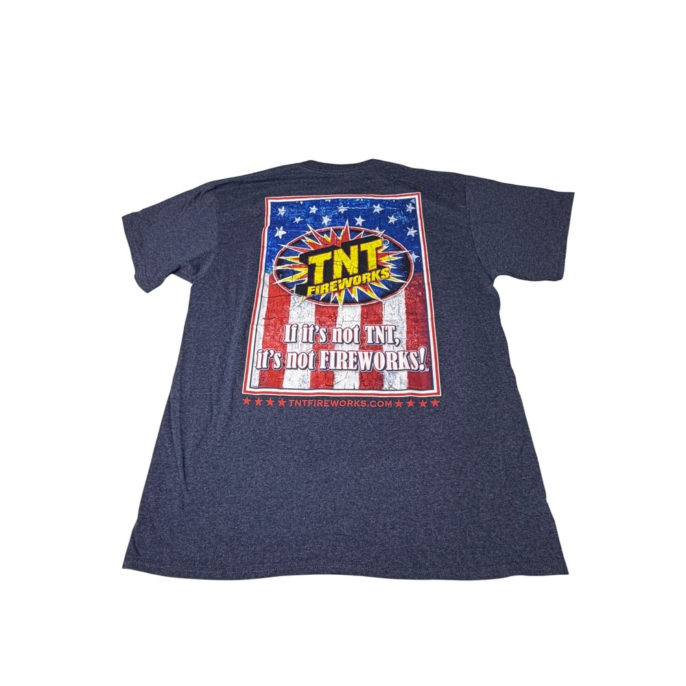 Port and Company TNT Fireworks T-Shirt Adult Large Navy Excellent Americana Tee